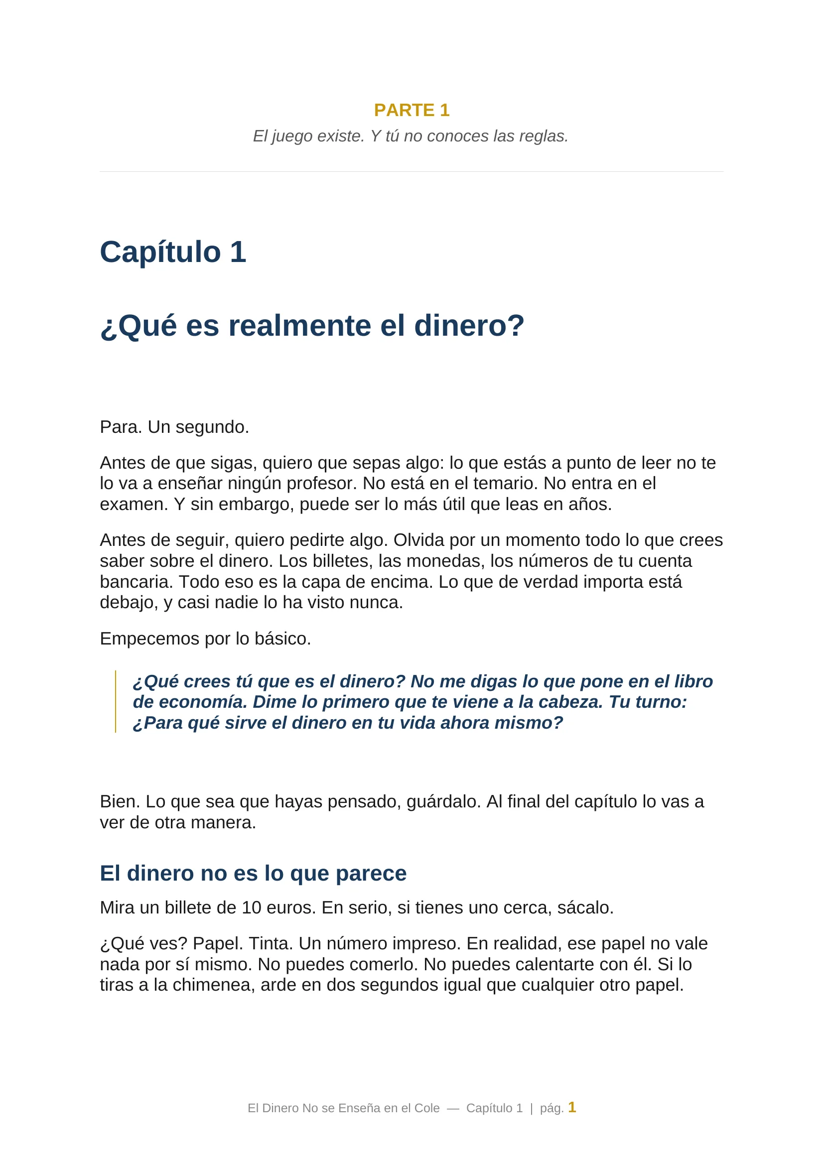 Página interior Finanzas para Niños - Capítulo 1 INKORA